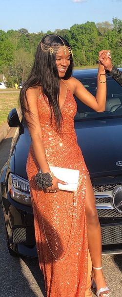 The perfect dress atl Brown Size 6 Black Tie Prom Side slit Dress on Queenly