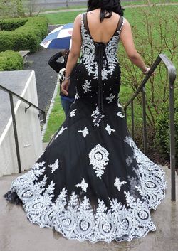 Abby Paris Silver Size 10 Mini Floor Length Mermaid Dress on Queenly