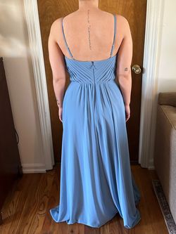 Azazie Blue Size 6 Free Shipping Prom Straight Dress on Queenly
