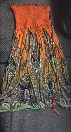 Chesley Orange Size 8 Floor Length Straight Dress on Queenly