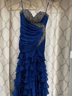 Mac Duggal Blue Size 10 Floor Length 50 Off Mermaid Dress on Queenly