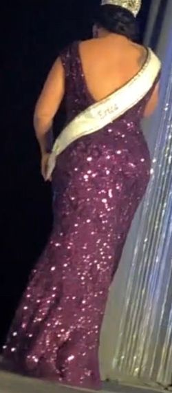Purple Size 16 Side slit Dress on Queenly