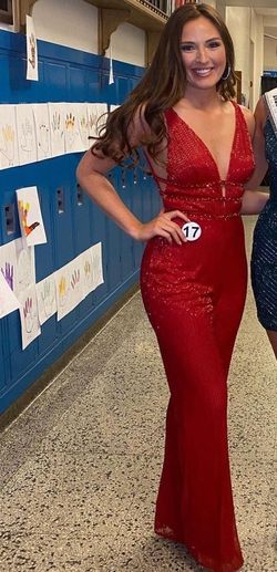 Sherri Hill Red Size 2 Floor Length Straight Prom Jumpsuit Dress on Queenly