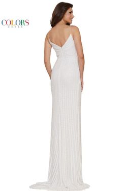 Style 2659 Colors White Size 2 Tall Height Side slit Dress on Queenly