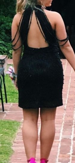 Sherri Hill Black Size 4 Midi Homecoming Cocktail Dress on Queenly