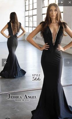 Jessica Angel Black Tie Size 0 Floor Length Straight Dress on Queenly