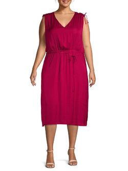 Vince Camuto Red Size 22 Plus Size Side slit Dress on Queenly