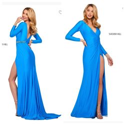 Sherri Hill Blue Size 8 50 Off Jewelled Tall Height Straight Dress on Queenly