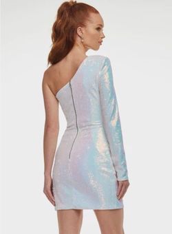 Ashley Lauren White Size 0 Bachelorette Prom Midi Cocktail Dress on Queenly