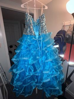 Style -1 Blue Size 16 Ball gown on Queenly