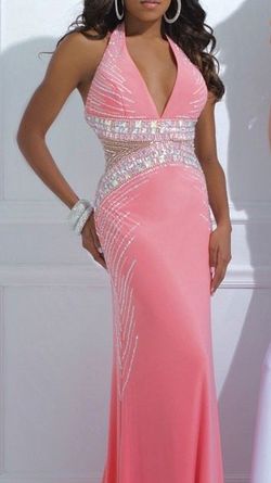 Tony Bowls Pink Size 0 Floor Length Coral Straight Dress on Queenly