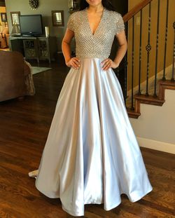 Sherri Hill Silver Size 2 Pageant Tall Height Ball gown on Queenly