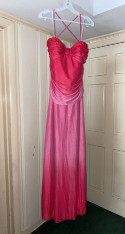 Betsy and Adam Pink Size 12 Black Tie Not Worn Ombre Floor Length Straight Dress on Queenly