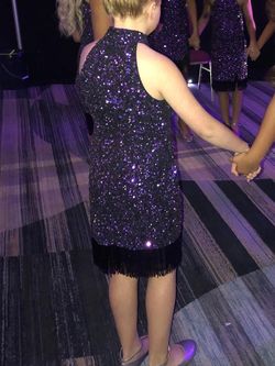 Ashley Lauren Purple Size 6 Midi Euphoria $300 Cocktail Dress on Queenly