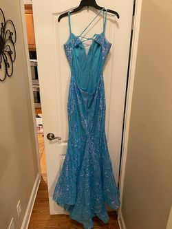 Rachel Allan Blue Size 6 50 Off Floor Length Straight Dress on Queenly
