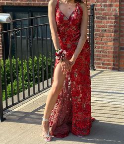 Terani Couture Red Size 00 Prom Side slit Dress on Queenly