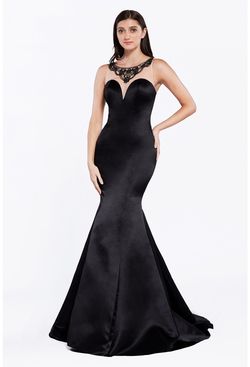 Cinderella Divine Black Size 4 Free Shipping Silk Floor Length Mermaid Dress on Queenly