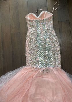 Royal Queen Pink Size 6 Tall Height Sweetheart Sequin Prom Jewelled Mermaid Dress on Queenly