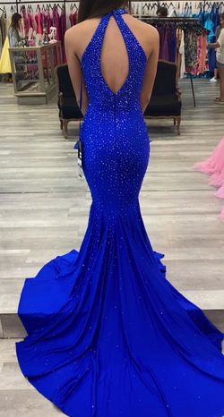 Johnathan Kayne Blue Size 0 Prom Black Tie Mermaid Dress on Queenly