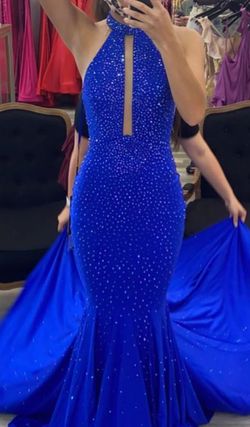 Johnathan Kayne Blue Size 0 Prom Black Tie Mermaid Dress on Queenly
