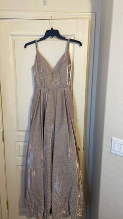 Camille La Vie Silver Size 4 Ball gown on Queenly