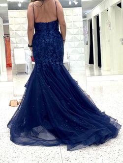 Jovani Royal Blue Size 10 Prom Tulle Mermaid Dress on Queenly