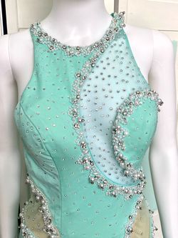 Splash Green Size 6 Turquoise Side slit Dress on Queenly