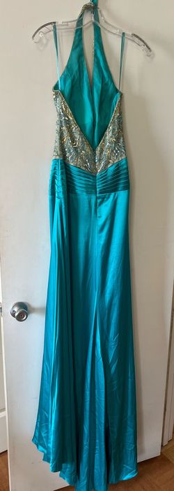 Style -1 Jovani Multicolor Size 4 Satin 50 Off Pageant Sorority Formal Train Dress on Queenly