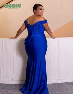 Style NADA_ROYALBLUE14_18E0B Athena Blue Size 14 Pageant Floor Length Fitted Straight Dress on Queenly