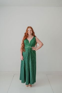 Style LACY_EMERALDGREEN22_3CF28 Paul Rekhi Green Size 22 Plus Size Tall Height Straight Dress on Queenly
