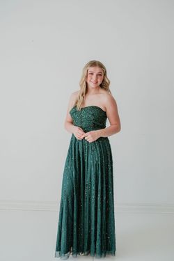 Style JELAIRE_EMERALDGREEN14_A70C6 Paul Rekhi Green Size 14 Party Jewelled Plus Size Straight Dress on Queenly