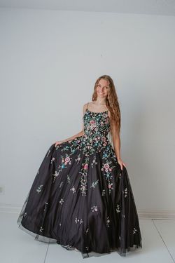 Style ISLA_BLACK8_534FA Paul Rekhi Black Size 8 Prom Tall Height Floor Length Ball gown on Queenly
