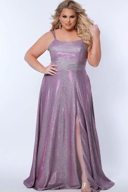 Style CLARITA_PURPLE22_99CC8 Sydneys Closet Purple Size 22 Tall Height Plus Size Prom Ball gown on Queenly