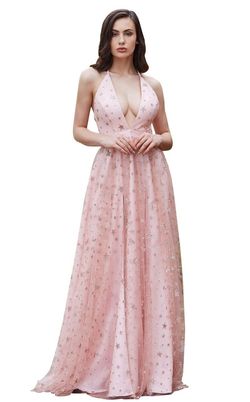 Style CAMI Jadore Pink Size 6 Floor Length Overskirt Plunge Side slit Dress on Queenly