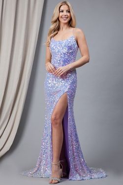 Style CHARI_LILAC10_247AD Amelia Couture Purple Size 10 Tall Height Prom Side slit Dress on Queenly