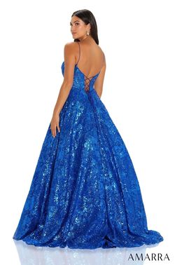 Style ATLAS_ROYALBLUE6_B4A46 Amarra Blue Size 6 Tall Height Sequin Lace Ball gown on Queenly