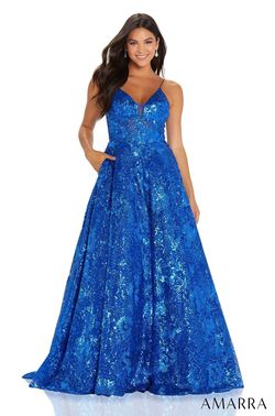 Style ATLAS_ROYALBLUE6_B4A46 Amarra Blue Size 6 Pageant Jewelled Ball gown on Queenly