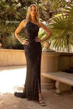 Style SHARRON_RED12_B5264 Primavera Red Size 12 Black Tie Tall Height Prom Side slit Dress on Queenly