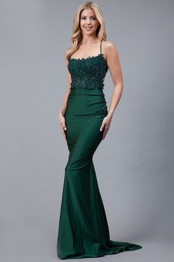 Style RENESMEE_EMERALDGREEN10_F85A6 Amelia Couture Green Size 10 Military Tall Height Lace Straight Dress on Queenly