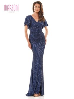 Style ELLEN_NAVY4_3370E Colors Blue Size 4 Tall Height Floor Length Military Straight Dress on Queenly