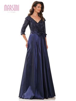 Style ELLERY_NAVY16_0CAC5 Colors Blue Size 16 Prom Shiny Ball gown on Queenly
