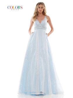 Style KHLOE_LIGHTBLUE14_62DE3 Colors Blue Size 14 Sequined Sequin Tall Height Ball gown on Queenly
