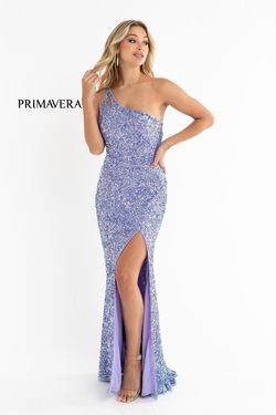 Style LINDSEY_PERIWINKLE0_E2DBD Primavera Blue Size 0 Train Sequin Tall Height Side slit Dress on Queenly