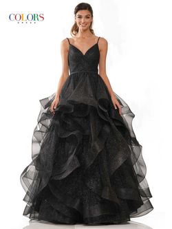Style JOCASTA Colors Black Size 8 Jocasta Floor Length Tall Height Shiny Ball gown on Queenly