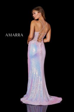 Style OLIVER_WHITE14_FCA8F Amarra White Size 14 Fitted Shiny Side slit Dress on Queenly