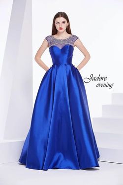 Style CLEMENTINE_ROYALBLUE4_B3F4E Jadore Blue Size 4 Black Tie Pageant Prom Ball gown on Queenly