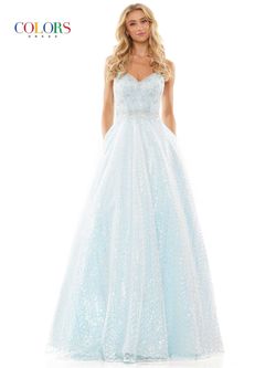 Style HOLLA_LIGHTBLUE0_2A171 Colors Blue Size 0 Beaded Top Sequined Corset Ball gown on Queenly