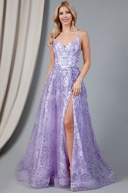 Style LEVI_LILAC8_B268D Amelia Couture Purple Size 8 Tall Height Floor Length Ball gown on Queenly