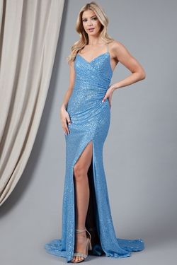 Style BRANDI Amelia Couture White Size 8 Prom Floor Length Brandi Euphoria Side slit Dress on Queenly