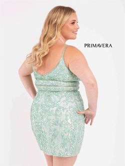 Style TANYA Primavera Light Green Size 16 Sequined Straight Dress on Queenly